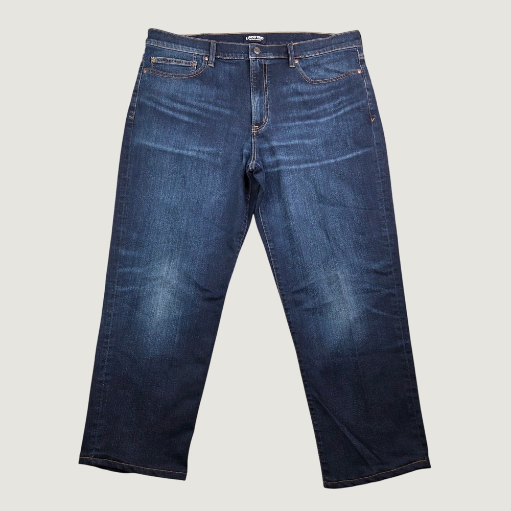 Lands End Square Rigger Mens Dark Wash Traditional Fit Denim Jeans 40x28 Indigo